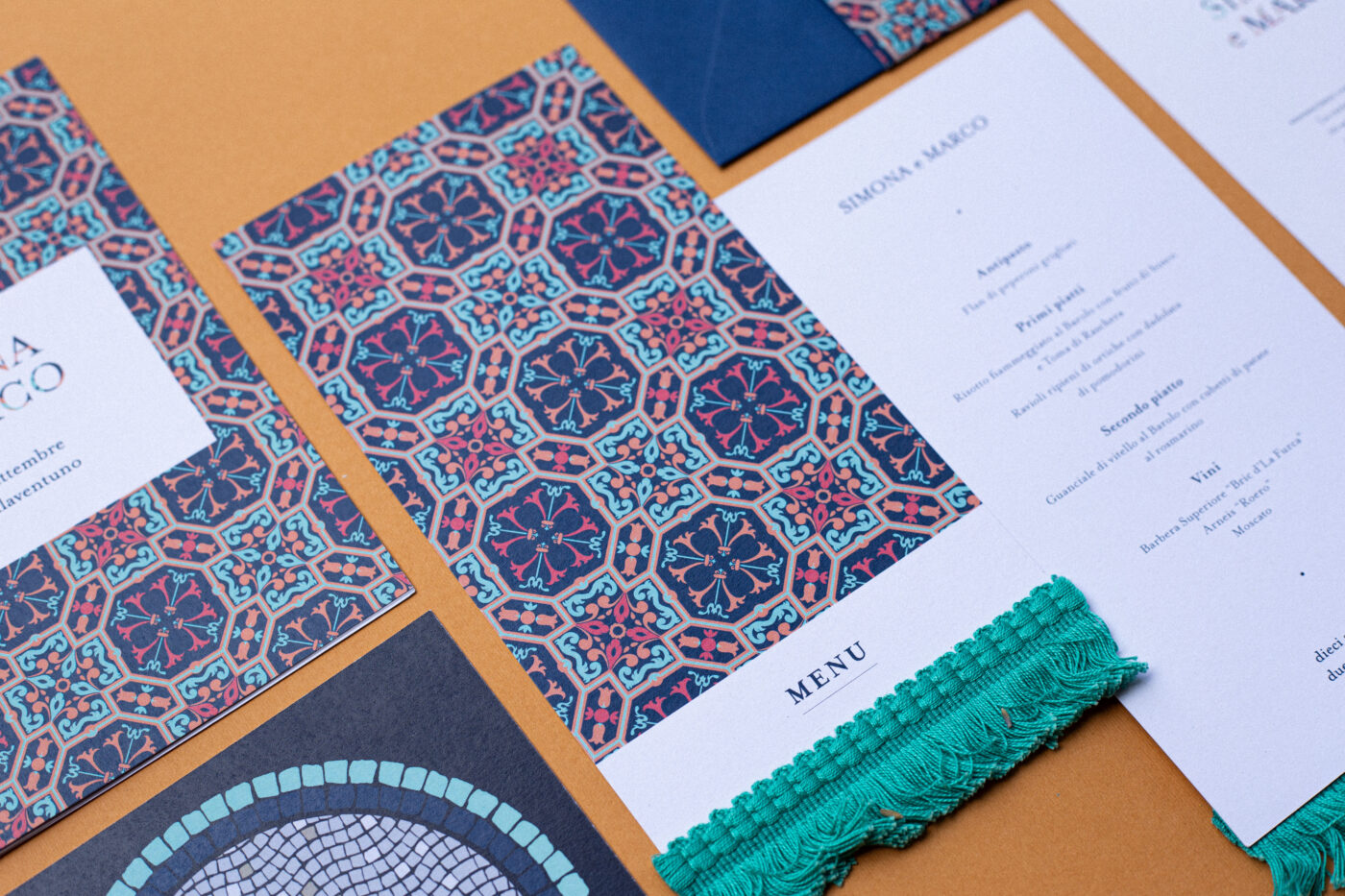 Majestic Patterns Regal Mosaic Wedding Stationery