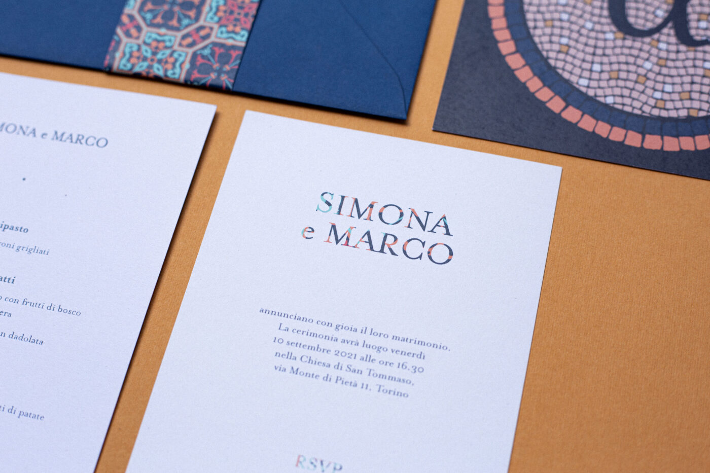 Majestic Patterns Regal Mosaic Wedding Stationery