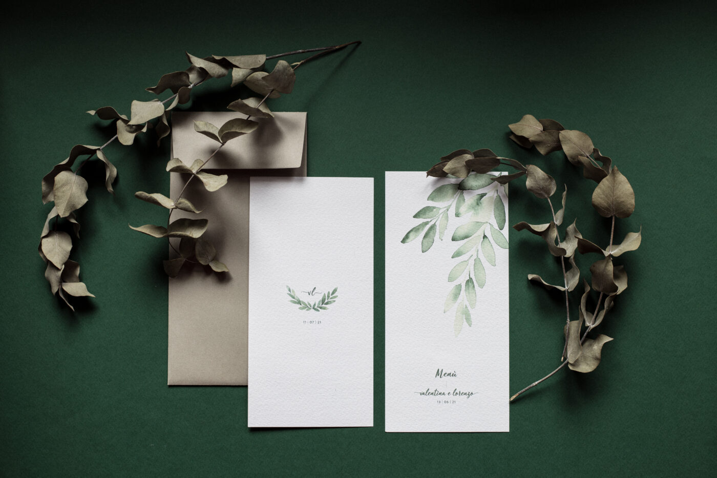 Eucalyptus Harmony Watercolor Wedding Stationery
